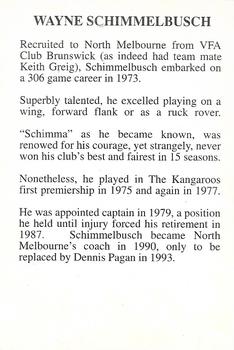 1994 The Great Footy Card Game #NNO Wayne Schimmelbusch Back
